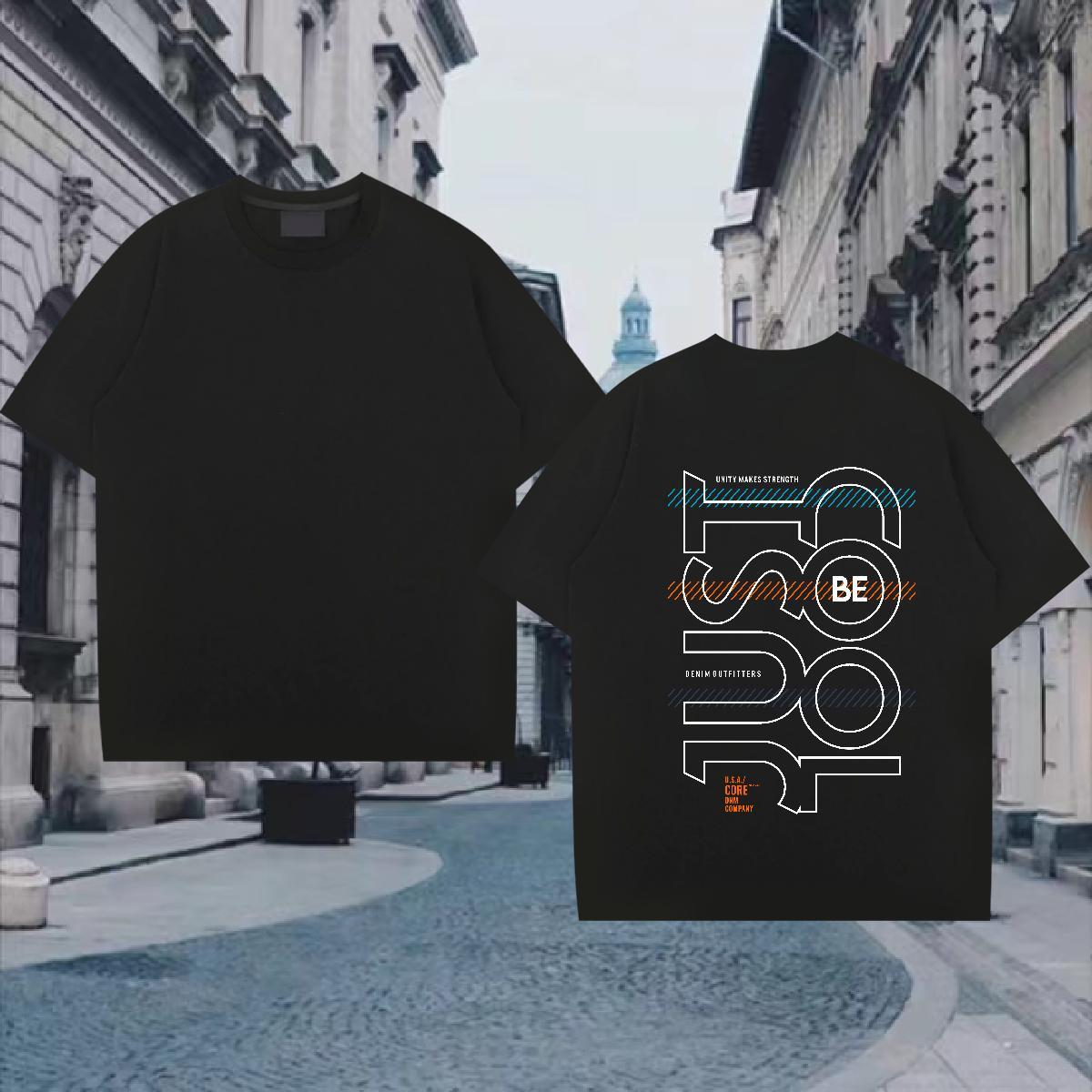 Fashion Design T Shirts Men letter Clothes 100% Cotton 230g Casual Beach Brand Plus Size Cartoon Breathable Short Sleeve Men Tshirts