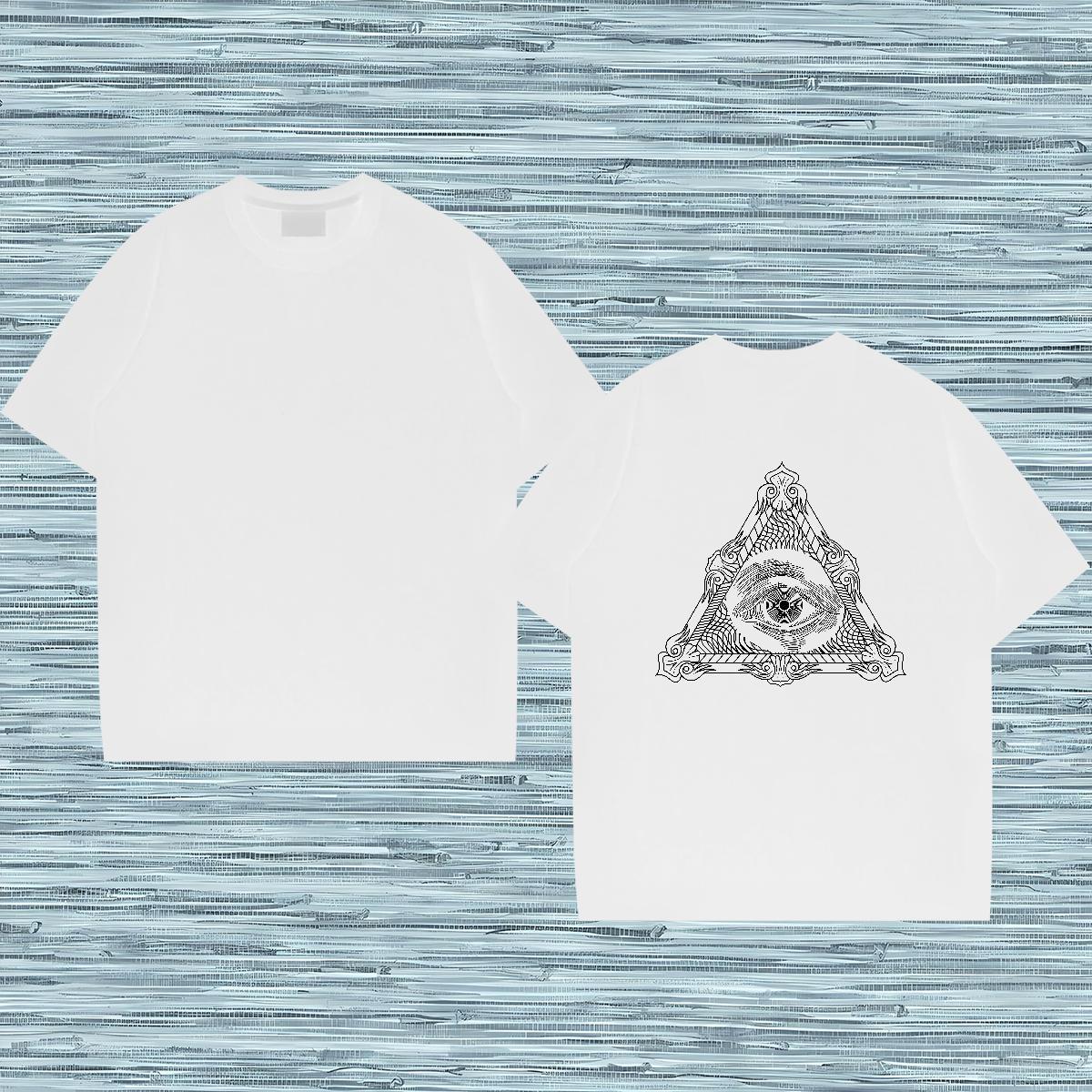 DIY Customized Mens T Shirts eye of the devil Polos 230g 100% Cotton Street Casual Loose Customized Print Crew Neck Tshirt for Man Woman