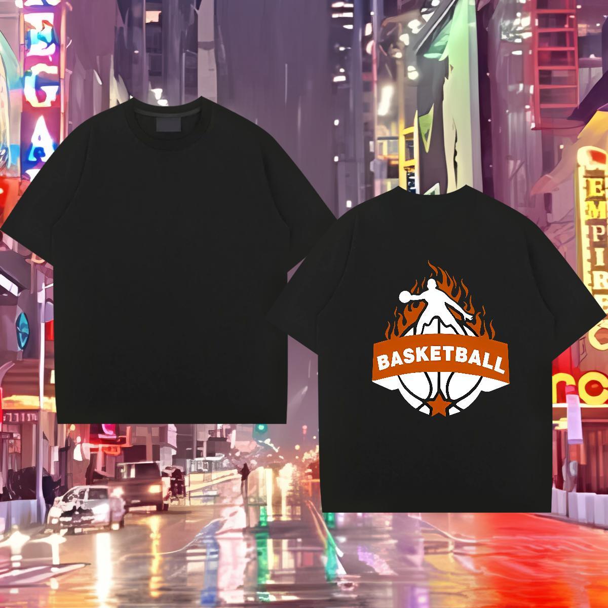 Free Shipping T Shirt For Man basketball Tshirts 230g 100% Cotton Daily Wear Brand Oversized 4XL O-Neck Short Sleeve Men Tshirts