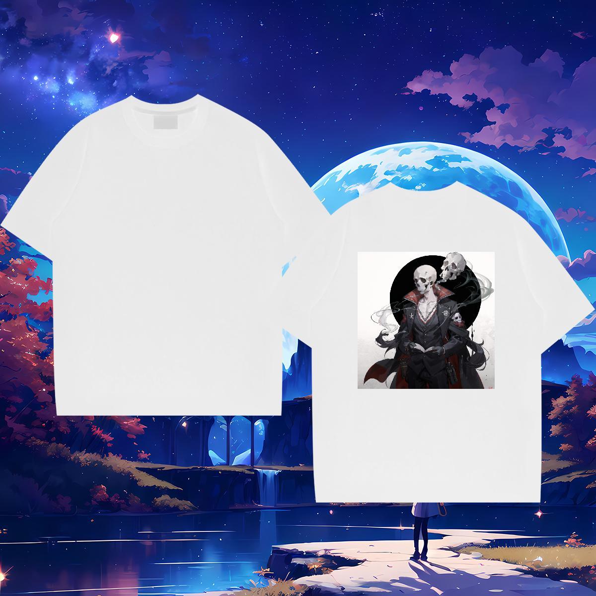 Fashion Design Men T Shirts skull Polos 230g Pure Cotton Sport Soft Custom Printing Short Sleeve Soft Couples T Shirts