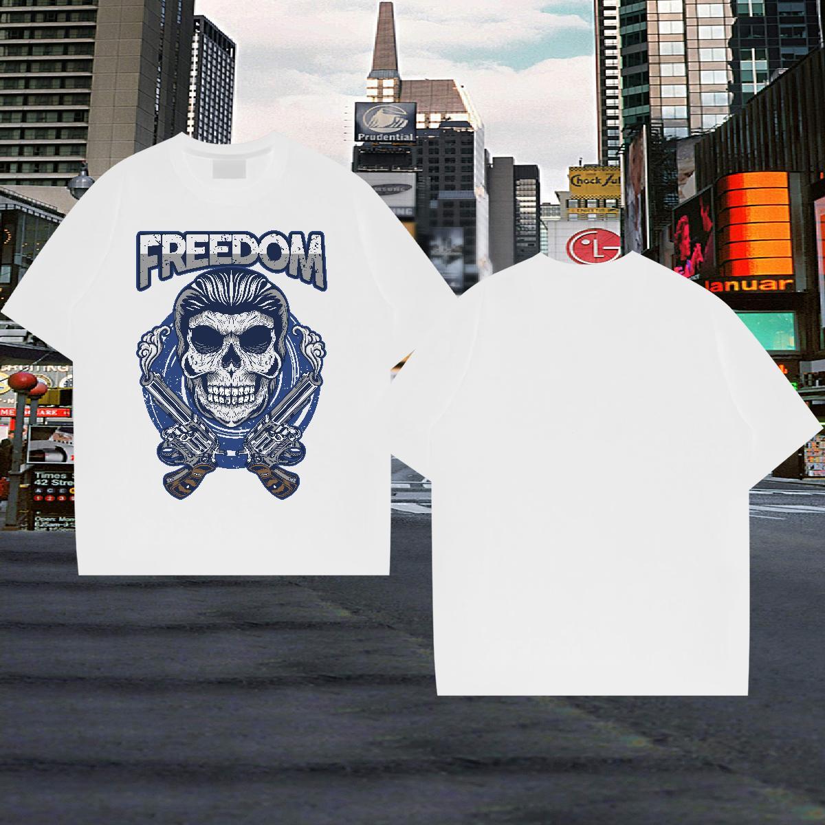 Factory Direct T-Shirts for Men skull Tees 230g 100% Cotton Sport Comfortable Skull Round Neck Short Sleeve Men Tees