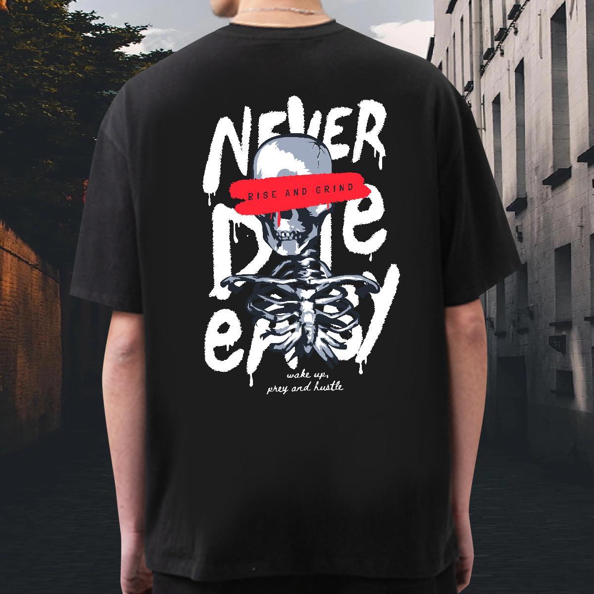 Stylist T-Shirts for Men skull Tops Shirt 230g 100% Cotton Sports Casual Comfortable Oversized Short Sleeve O-Neck Men Tshirts