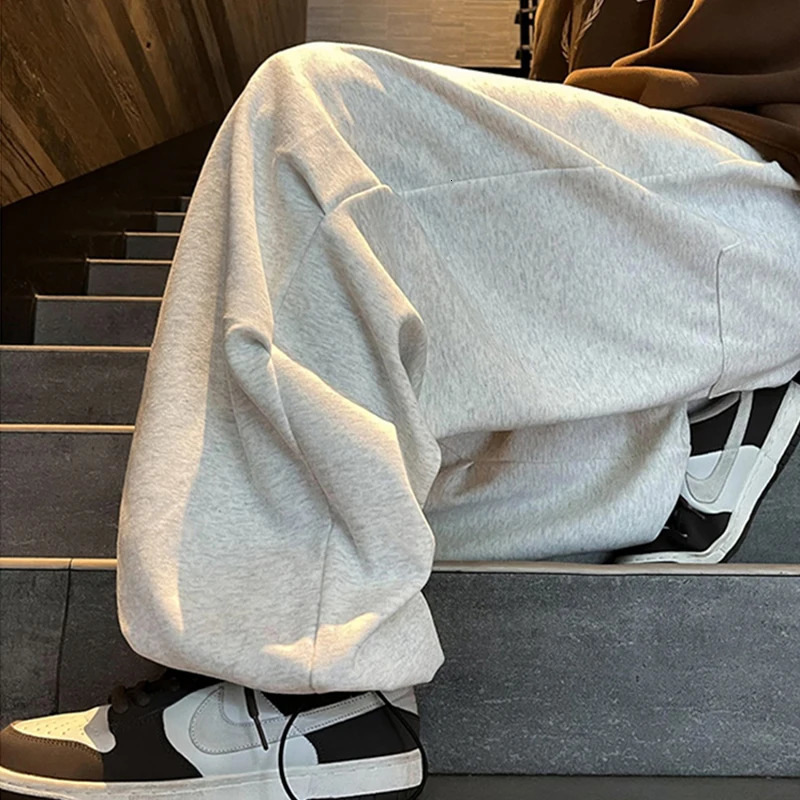 HOUZHOU Gray Sweatpants Parachute for Men Autumn Baggy Sports Pants Trousers Male Joggers Streetwear Sportswear Outdoor Casual 240806