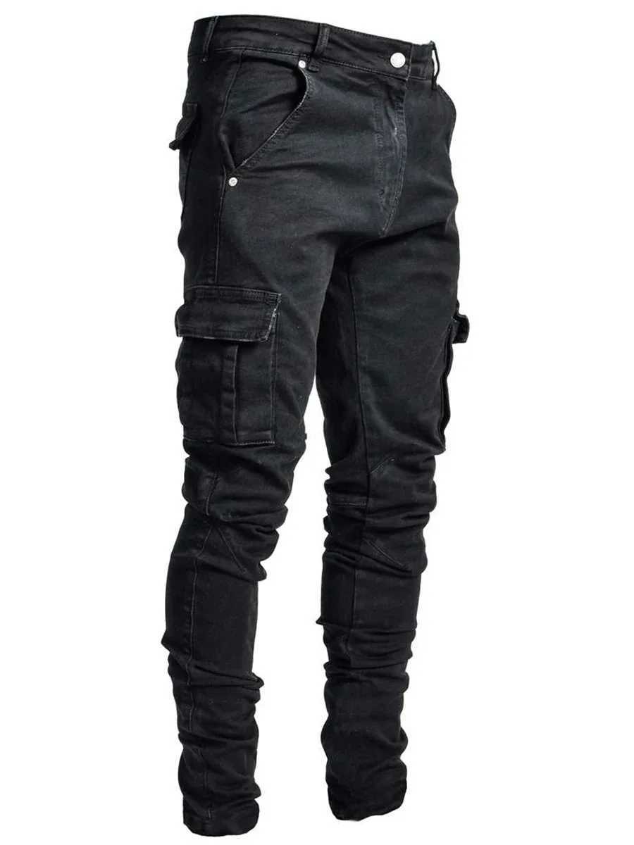 New Spring New Hot Sale Stretch Mens Jeans Fashion Trendy Casual Knee Wear-Resistant Comfortable Zipper Feet Skateboard Pants M250610