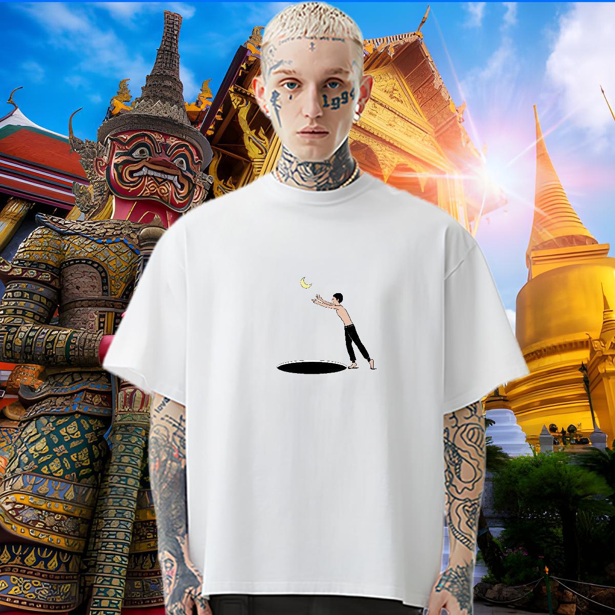2024 Designer Man T Shirts portrait Clothings 100% Cotton 230g Sports Casual Loose DIY Anime Breathable Soft Men Tops Tees