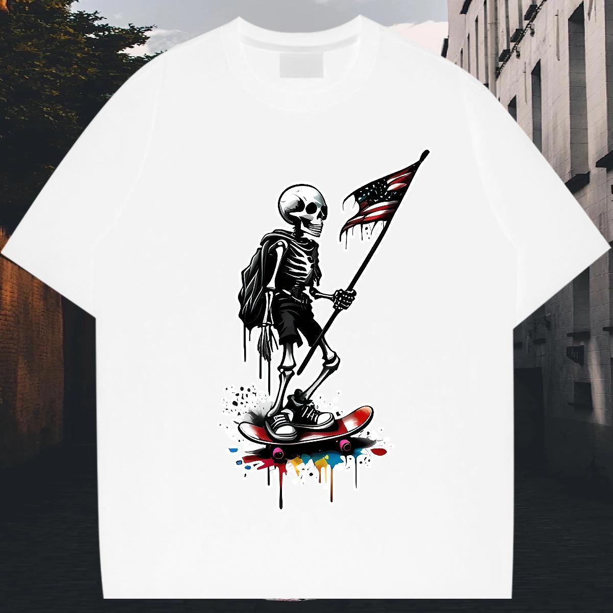 2024 DIY T shirt national flag Tee Shirt 230g Pure Cotton Sport Cool Design DIY Printed Breathable Short Sleeve Men Tops Tees