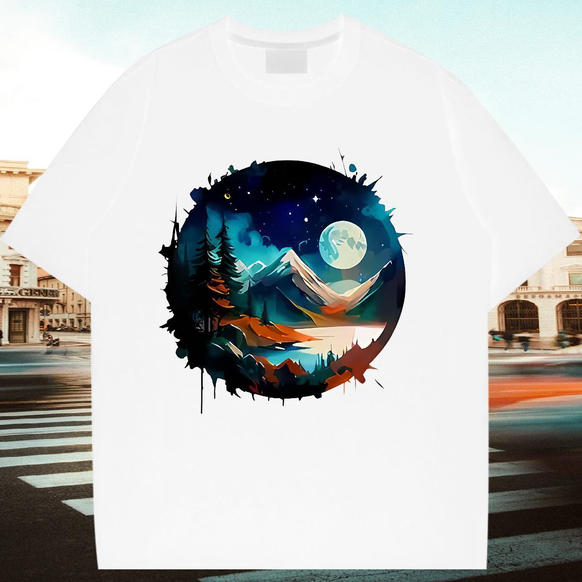 2024 Casual T-Shirts Breathable Short Sleeve 230g 100% Cotton Sports Street Wear Top Shirts Wholesale sun Anime Oversized Women Tees