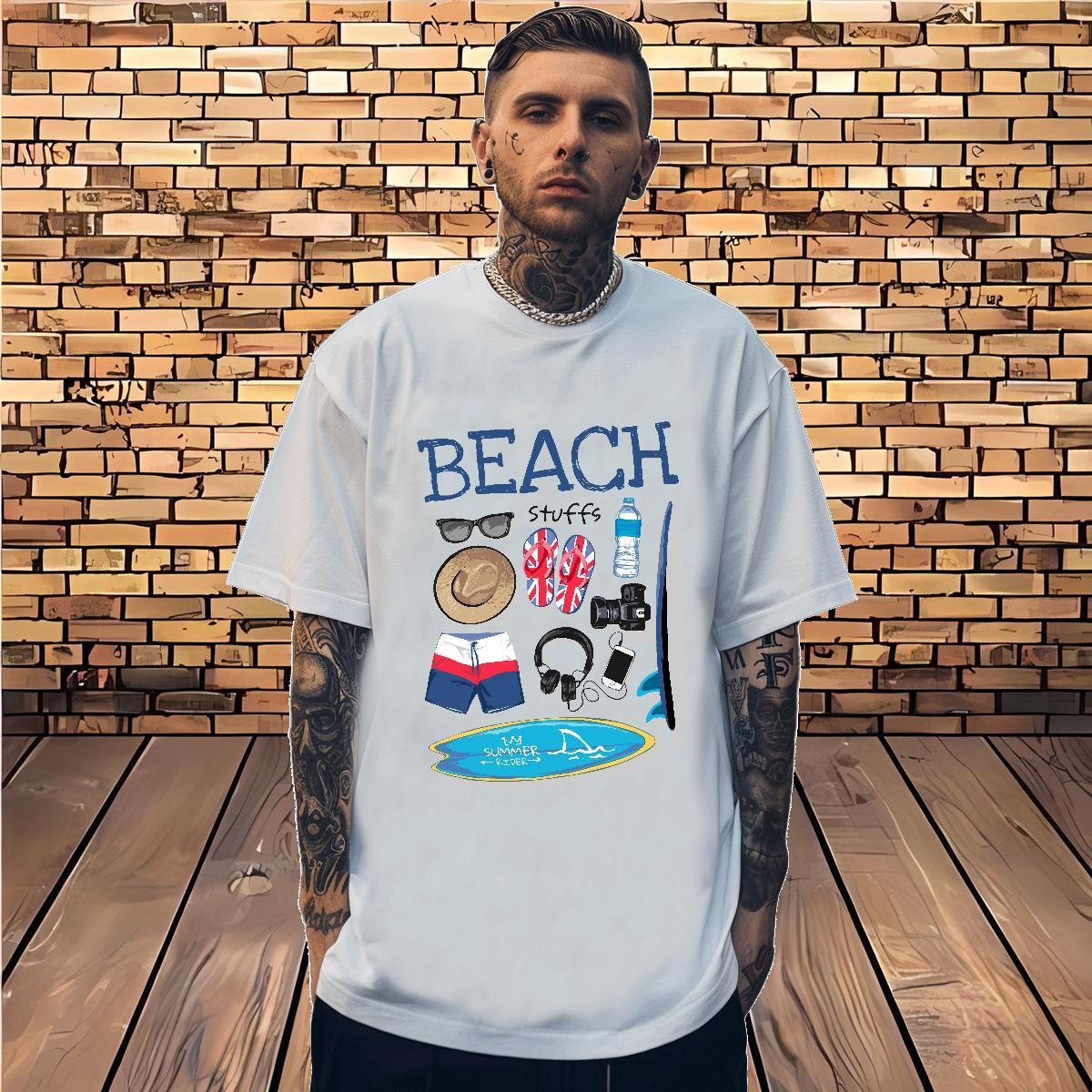 New Man T Shirts letter Tshirts 230g 100% Cotton Street Wear Classic Cartoon Print Crew Neck Breathable Mens Tshirts