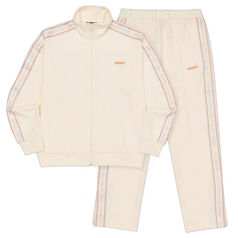 Korean Casual Sports Set Women Harajuku Zipper Cardigan Jacketbaggy Wide Leg Pants Spring Autumn 2pcs Sets Fashion Tracksuit 240807