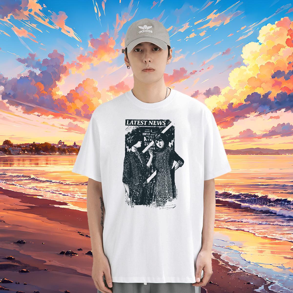 Designer Men T Shirts character Clothings 230g Cotton Spring Summer Popular White Plus Size Short Sleeve O-Neck Men Tops Tees