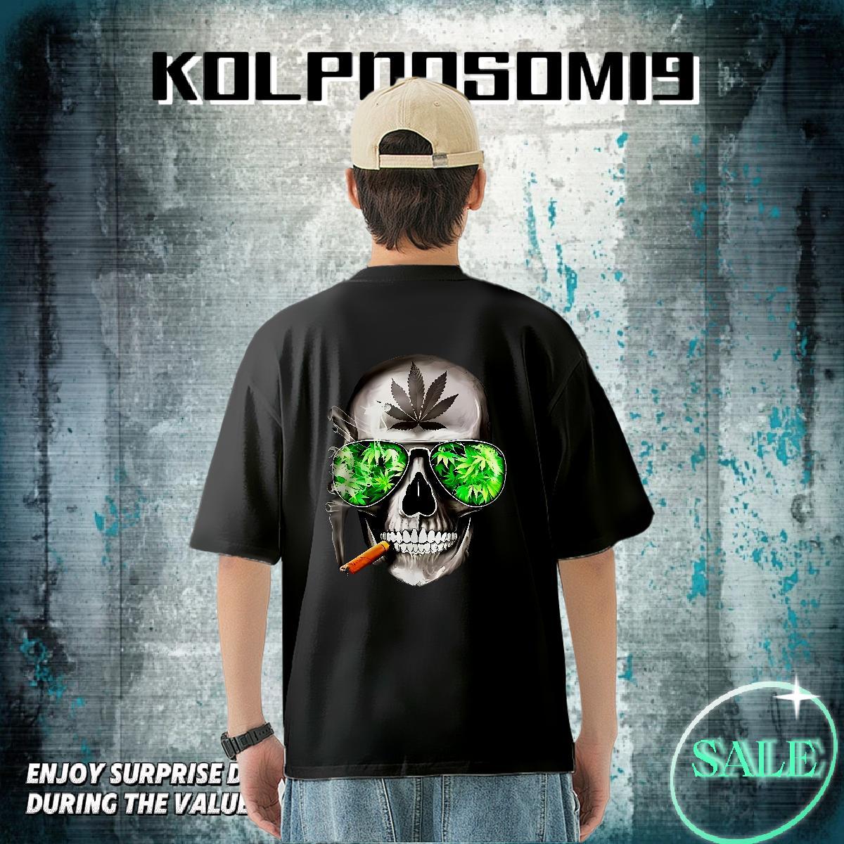 Fashion Men T Shirts skull Clothes 230g 100% Cotton Street Casual Brand Custom Big Size Breathable Short Sleeve Couples T Shirts