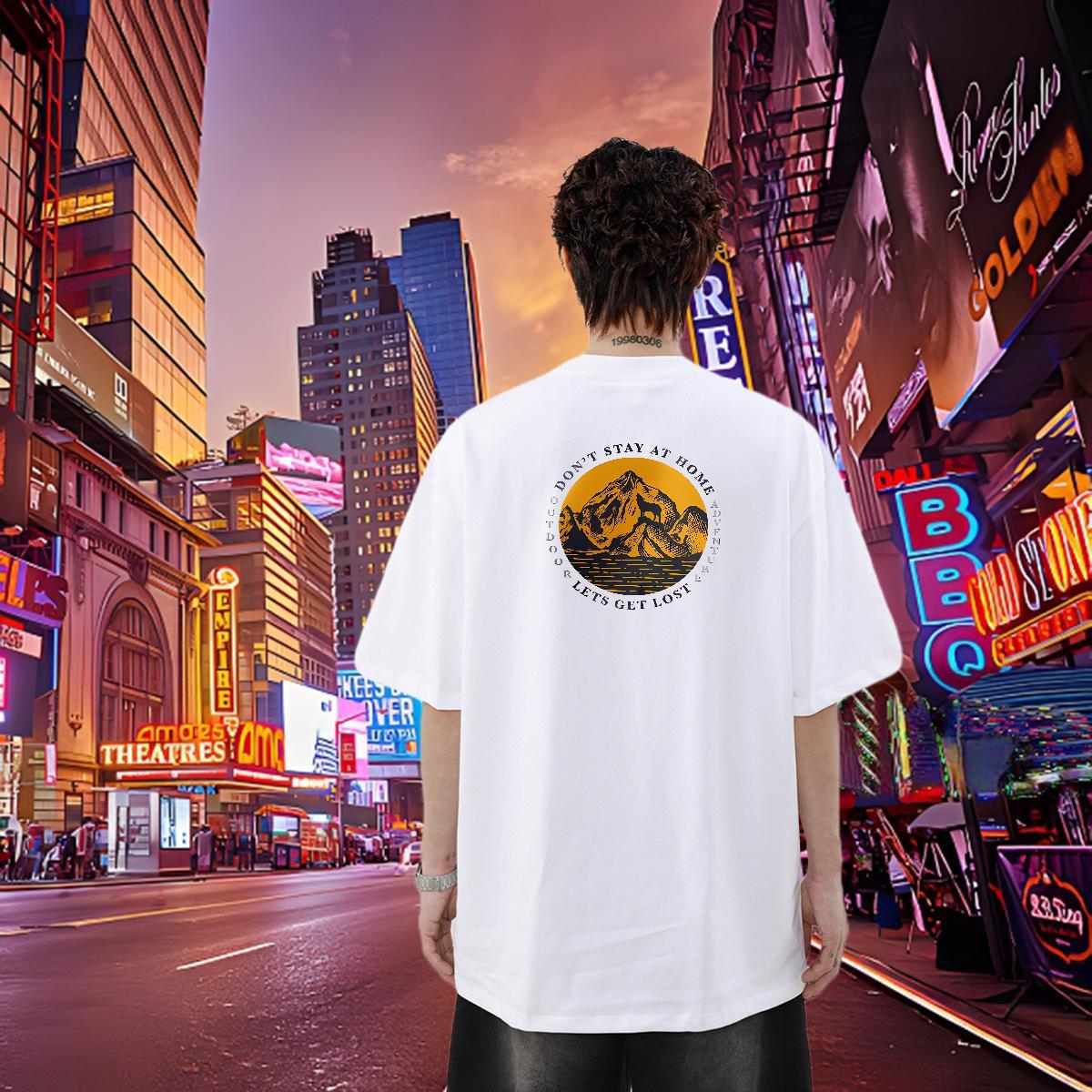 2024 New T shirt mountains Wear 230g 100% Cotton Street TOP Quality Custom Big Size O Neck Short Sleeves Men Tshirts
