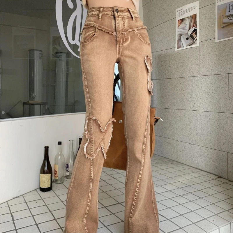 Neploe Streetwear Y2K Vintage Wide Leg Trousers Butterfly Spring Harajuku tie Bell-Bottoms Stretch Casual High Waist Pants 240807
