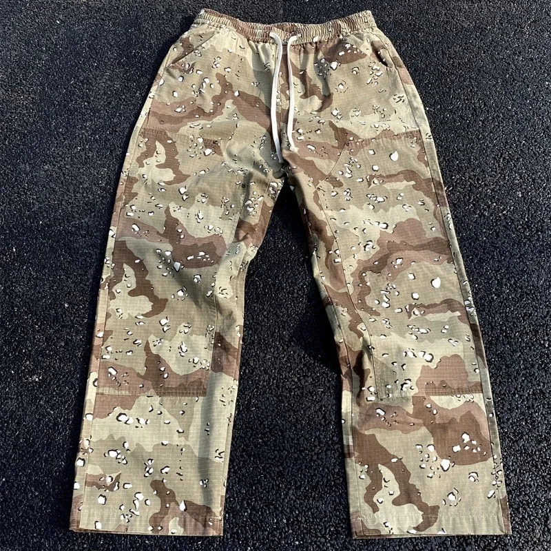 Cooocoll Fashion Desert Camouflage Functional style Lumber Pants Casual Oversize Vintage Straight Barrel Trousers For Men 240806