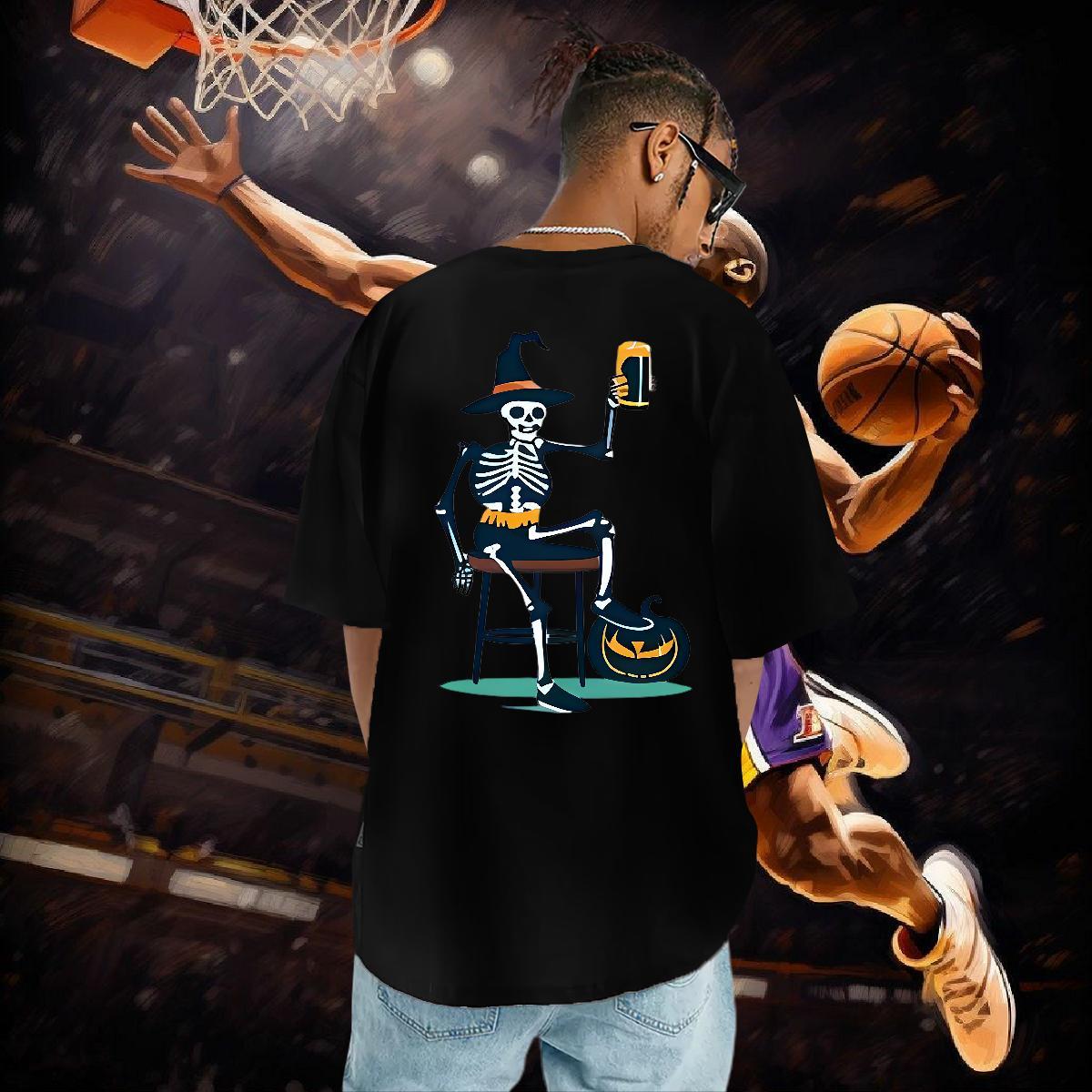 Fashion New Men T Shirts halloween Tops Tees 100% Cotton 230g Summer Casual Brand Customized Print Round Neck Short Sleeve Tshirts