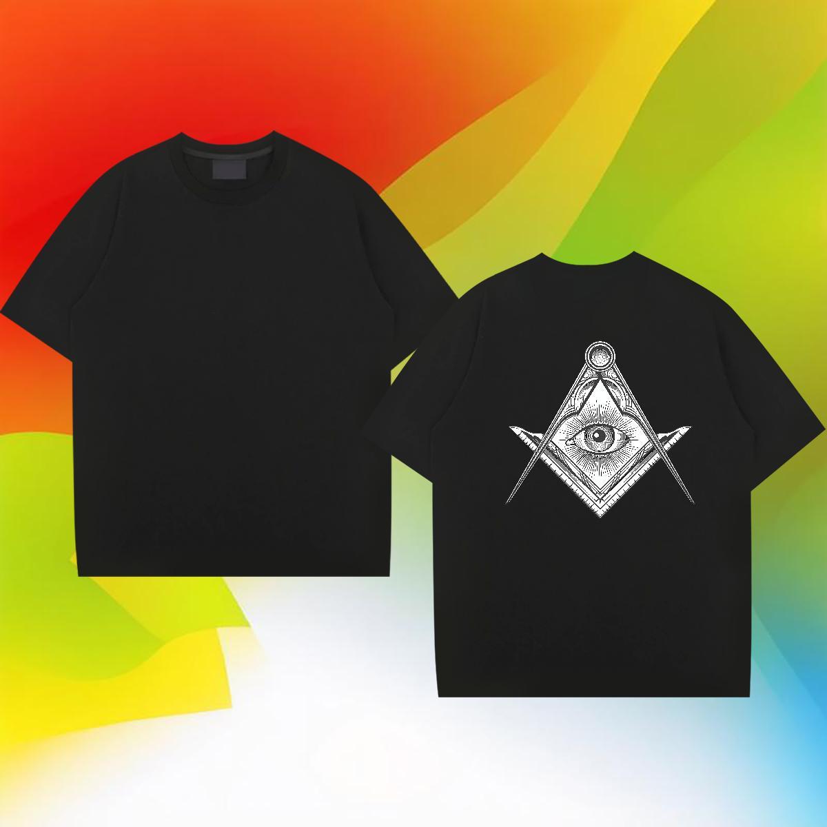 2024 DIY Men T Shirts eye of the devil Clothes 230g Pure Cotton Casual Brand DIY Printed Short Sleeve Soft Couples T Shirts