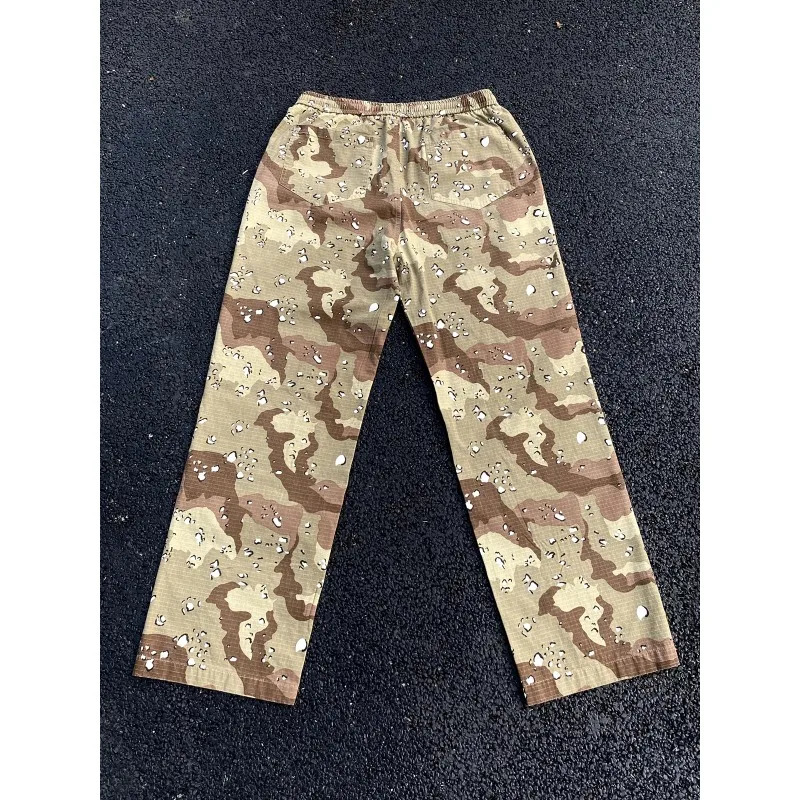 Cooocoll Fashion Desert Camouflage Functional style Lumber Pants Casual Oversize Vintage Straight Barrel Trousers For Men 240806