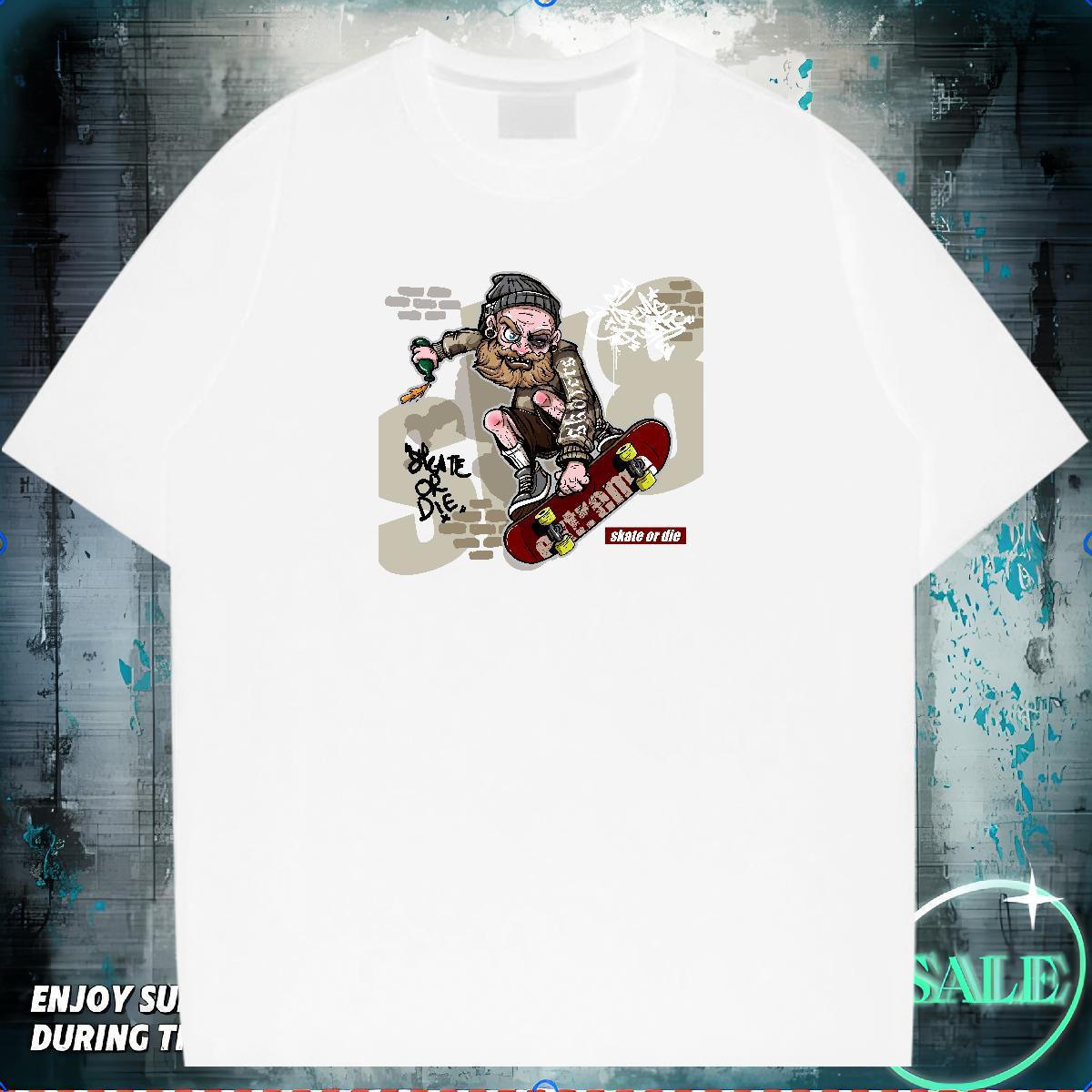 Casual New T shirt skateboarding Clothes 230g 100% Cotton Home Outdoor Classic Custom Print Oversized Breathable Soft Mens Tshirts
