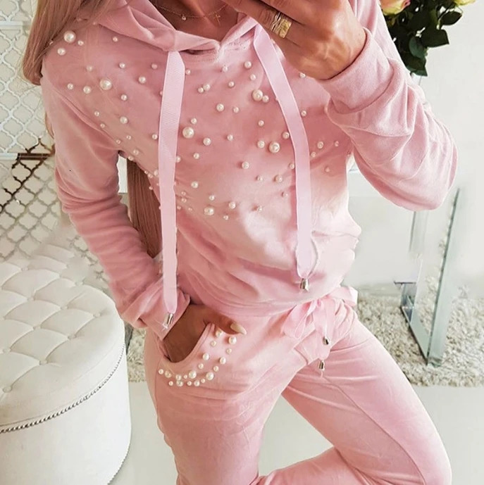 Womens Tracksuit Fashion Stripe Sports Wear Casual Long Sleeve Hoodie Sweatershirt and Pants Sport Set Two Piece Set for Women 240807