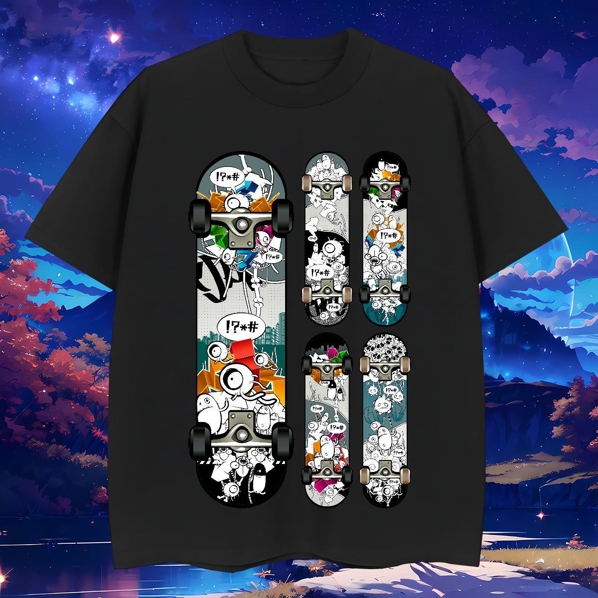 New T Shirts Men painting Wear 100% Cotton 230g Hip Hop Unisex Oversized 3XL 4XL Breathable Crew Neck Men Tees