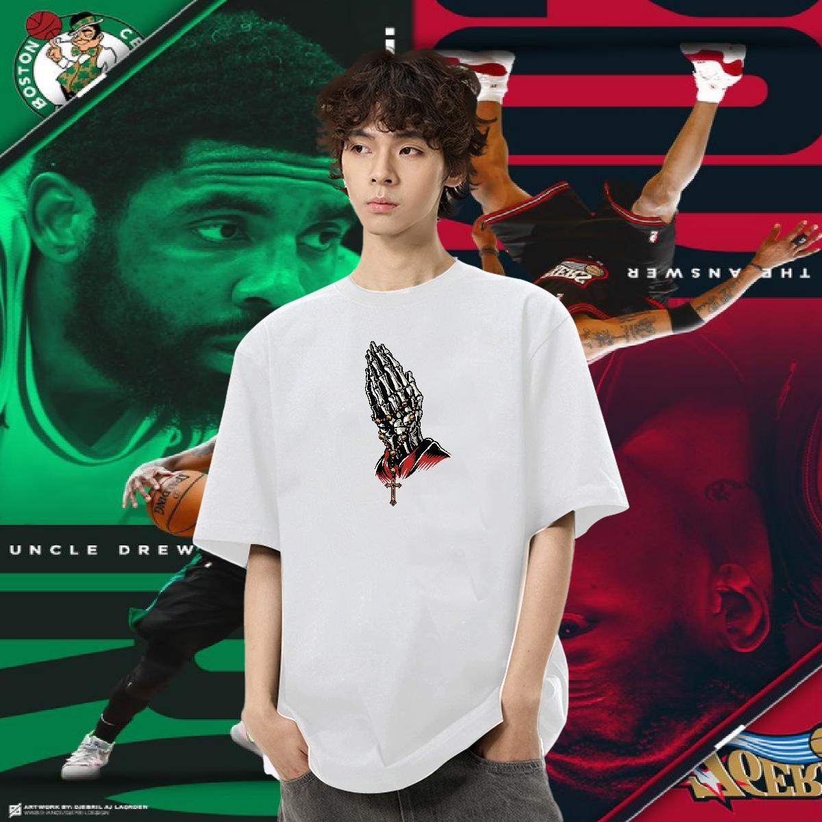 Factory Direct Mens T Shirts skull Clothings 100% Cotton 230g Sport Classic Cartoon Print Pure Cotton Mens Tshirts