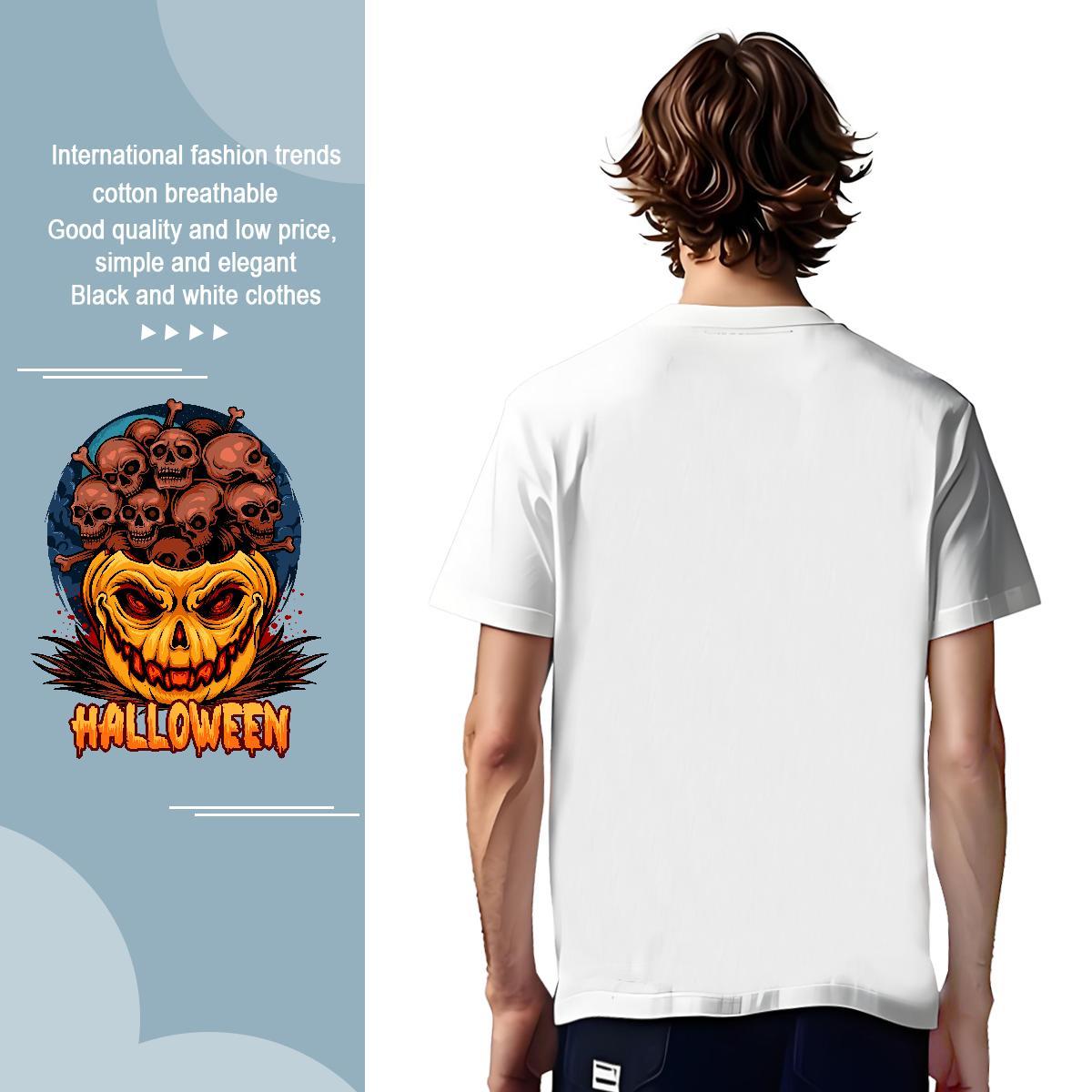 Brand T Shirts Men skull Breathable Soft Street wear Hip Hop Anime 100% Cotton 230g Mens Tshirts 2024 Designer Polos