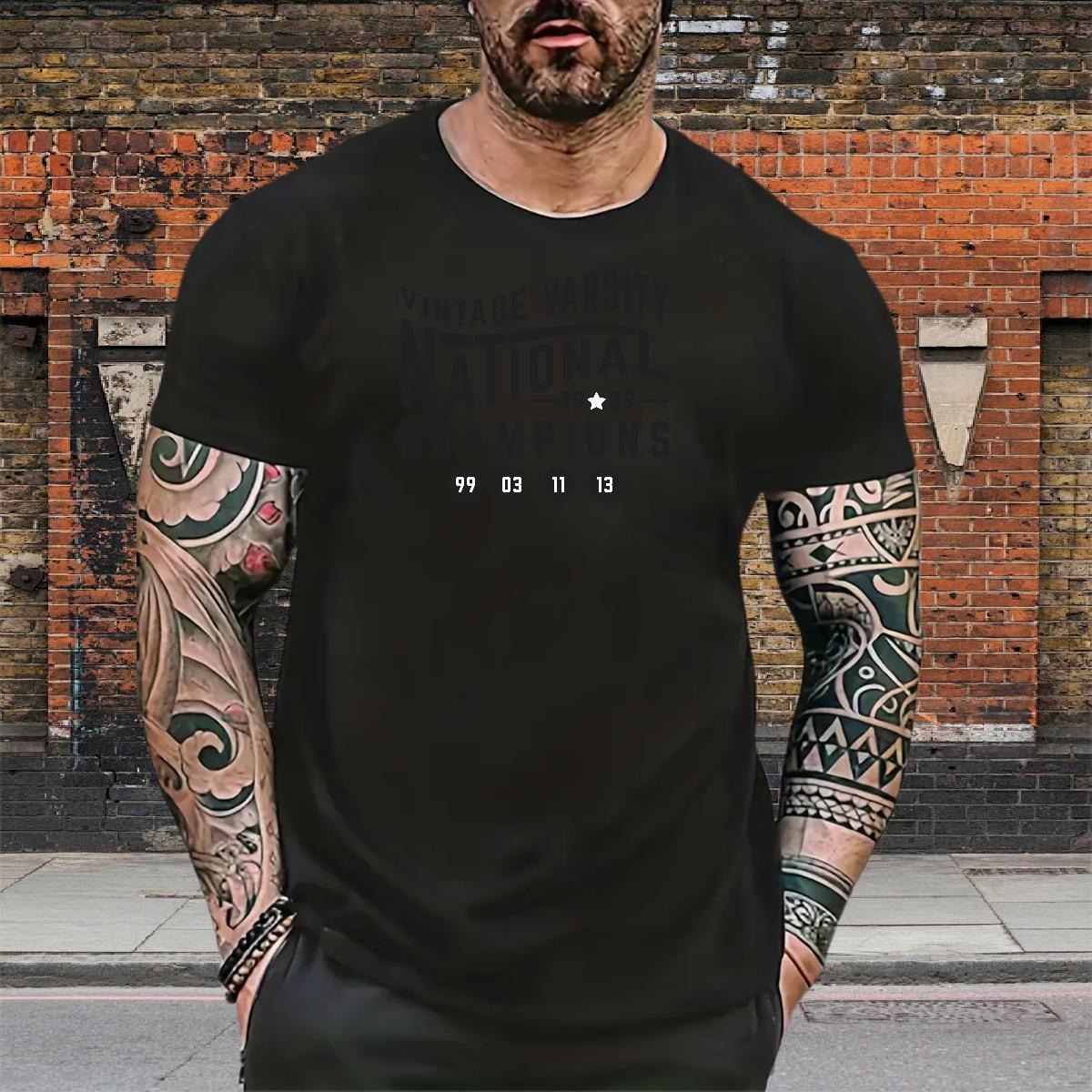 Fashion New Men T Shirts letter Tee Shirt 230g Cotton Beach Cool Anime Print Crew Neck Men Tees