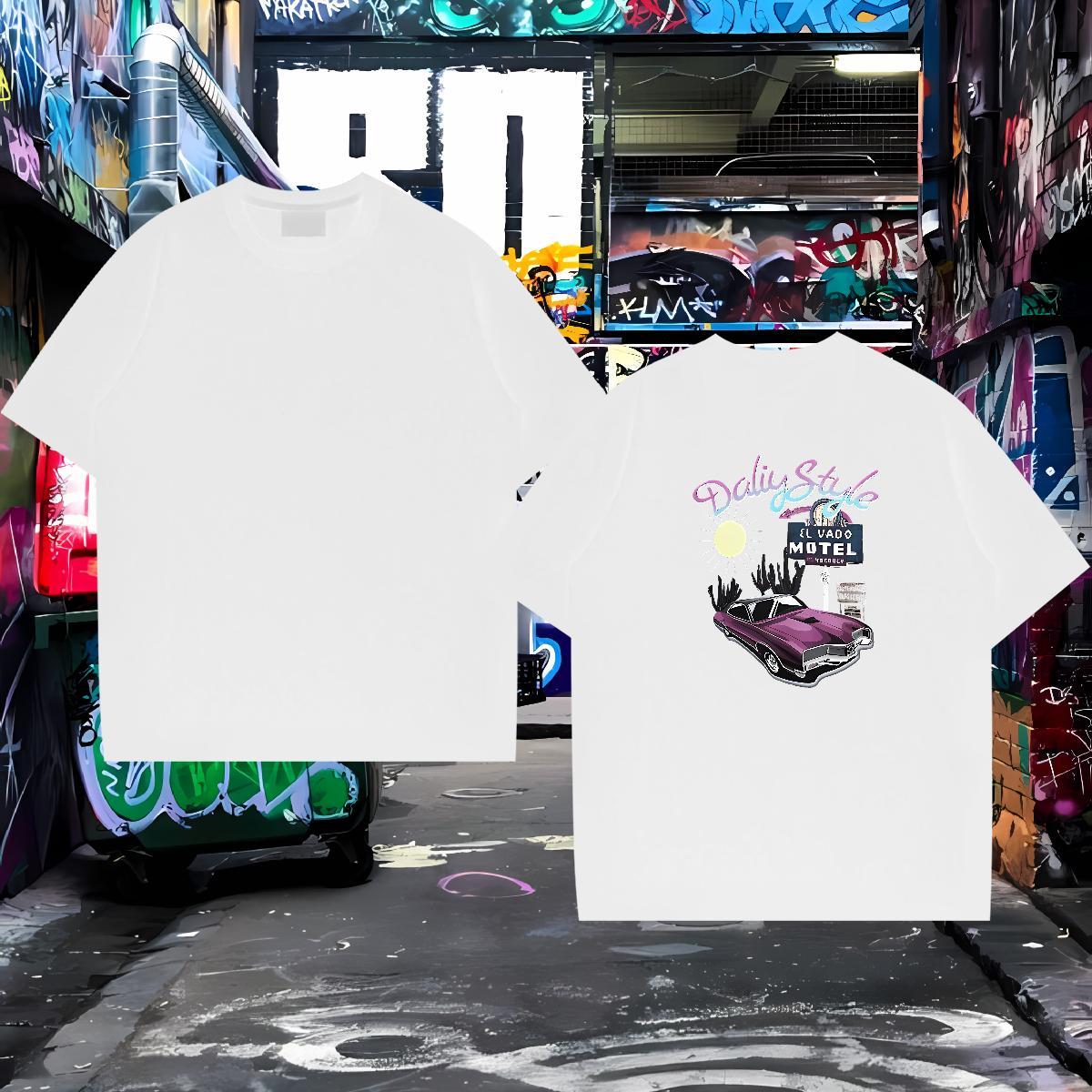 Wholesale T-Shirts car Tshirts 230g Cotton Home Outdoor High Quality DIY Breathable Crew Neck Tshirt for Man Woman