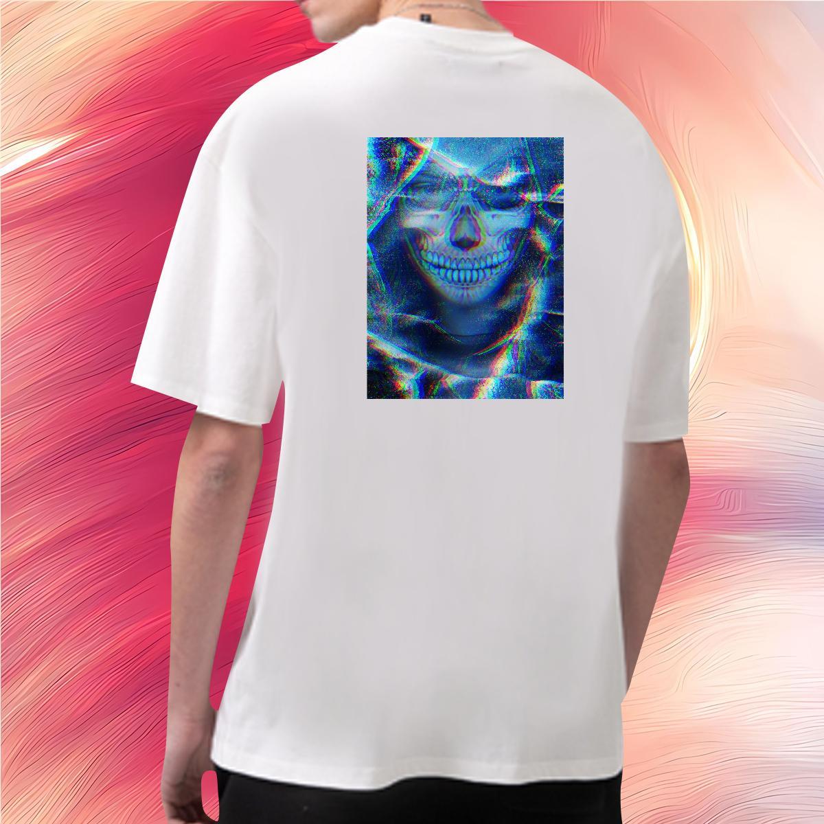 Classic T-Shirts for Men skull Clothings 230g Cotton Street Wear Designer Custom Printing Breathable Short Sleeve Men Clothes T-Shirt