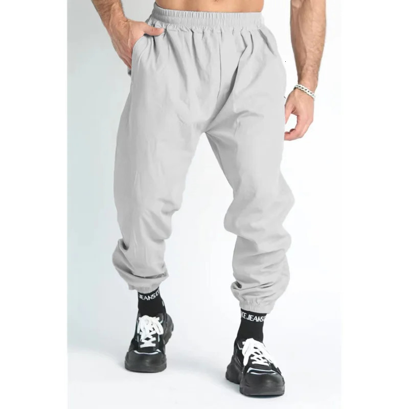 Autumn leisure pants men jogging sweatpants running sports mens gym fitness training thin quick dry bottoms 240806
