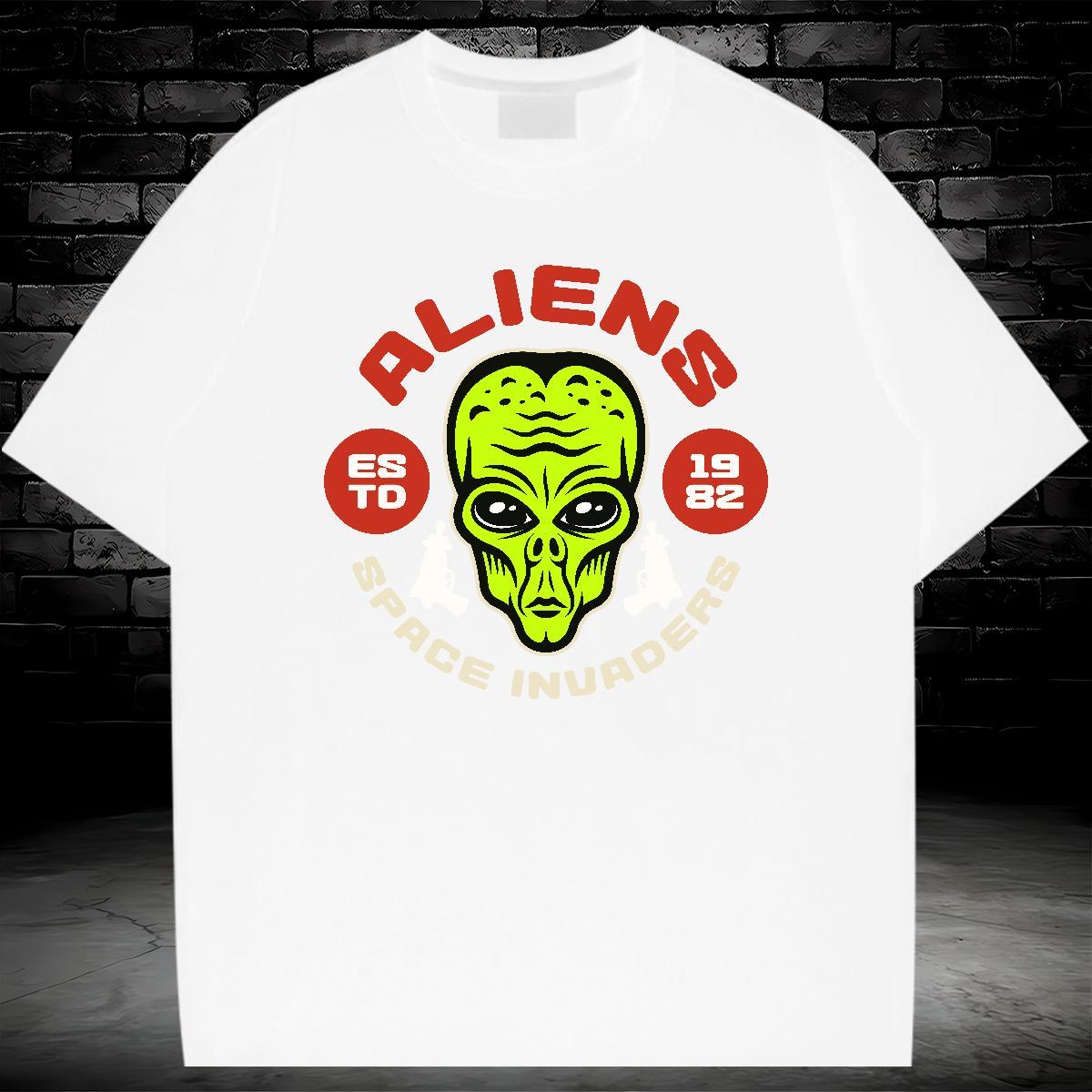 Classic T shirt ET Tops Shirt 100% Cotton 230g Outdoor Designer Graphic O-Neck Short Sleeve Couples T Shirts