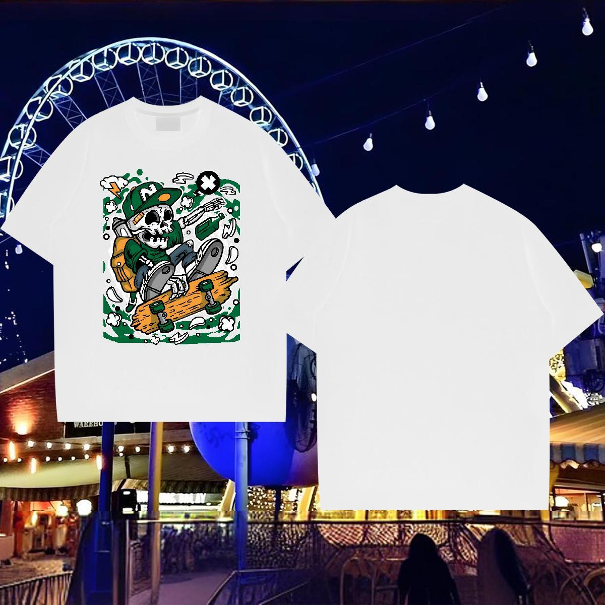 Fashion Design Mens T Shirts skateboarding Tee Shirt 230g Cotton Street Cool Design Custom Anime Breathable Short Sleeve Men Tees