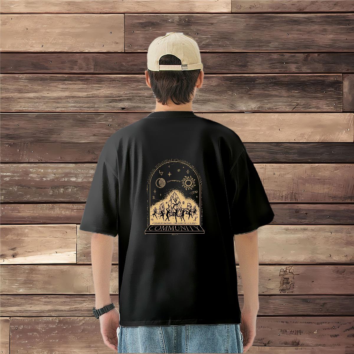 2024 DIY Mens T Shirts mountains Tshirts 100% Cotton 230g Anime Printing Street High Quality White Plus Size Breathable Short Sleeve Men Tshirts
