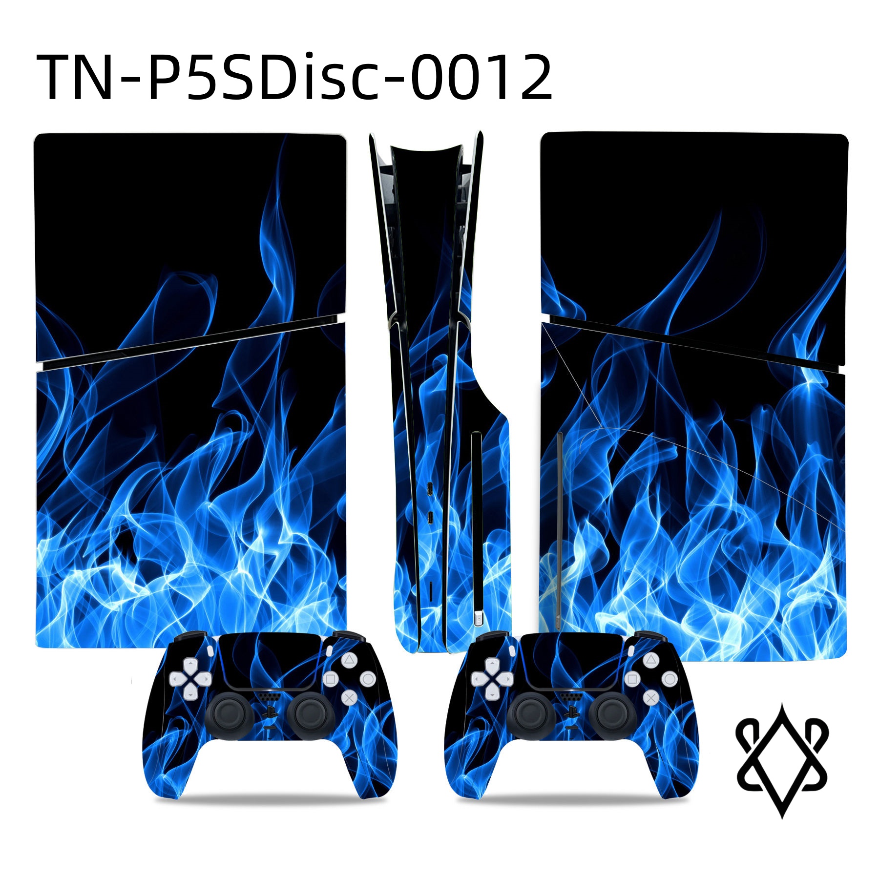 Anti-Scratch Colorful Dazzling Skin Sticker For PS5 Slim Disc Controller Console PlayStation 5 Console Two DualSense Wireless Controllers (Slim)