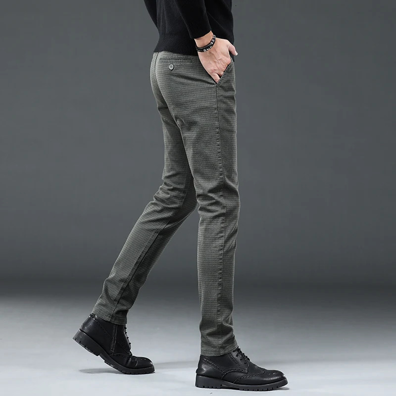 Autumn Winter Business Suit Pants Mens Elastic Waist Casual Trousers High Quality Formal Work For Men costume Homm 240806