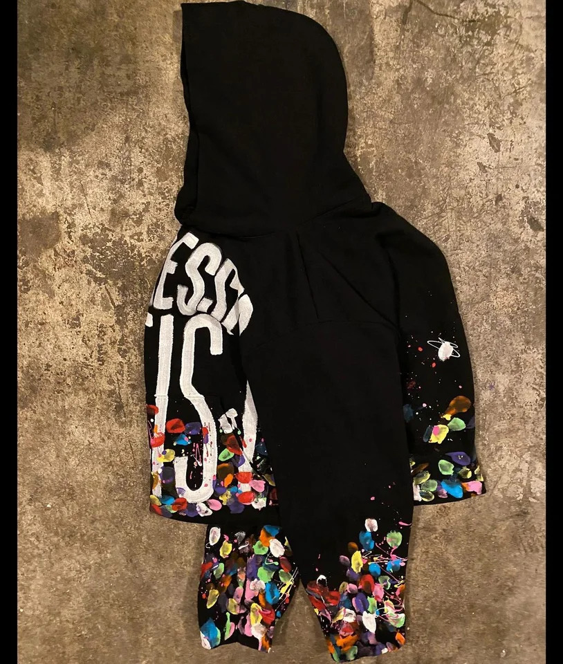 Y2K Womens Clothing Sweatshirt Long sleeved Pullover Handdrawn Pattern Print Tops Oversize Streetwear Casual Kpop vintage s 240827