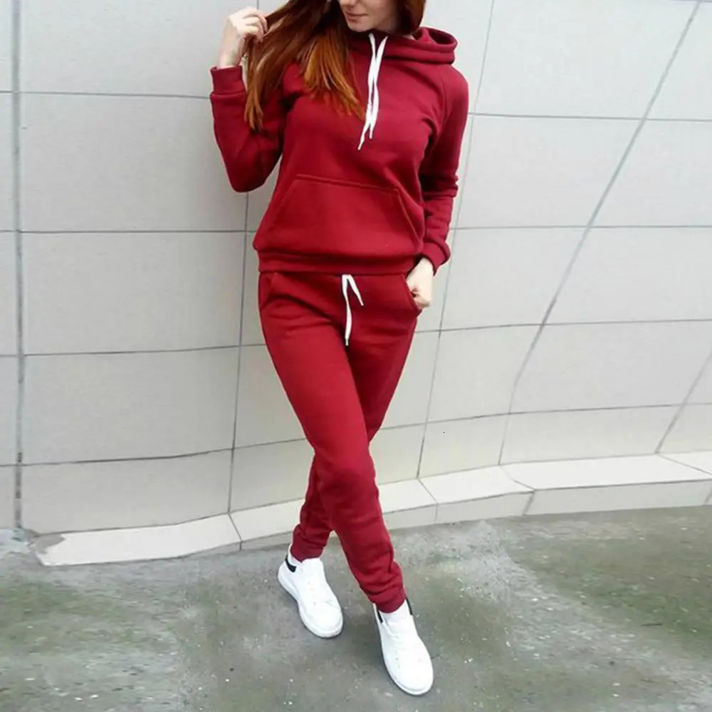 Autumn Winter Hoodies Two Piece Sets Tracksuit Women Oversized Pullovers Sweatshirts Casual Long Pants Sports Suit Female 240807