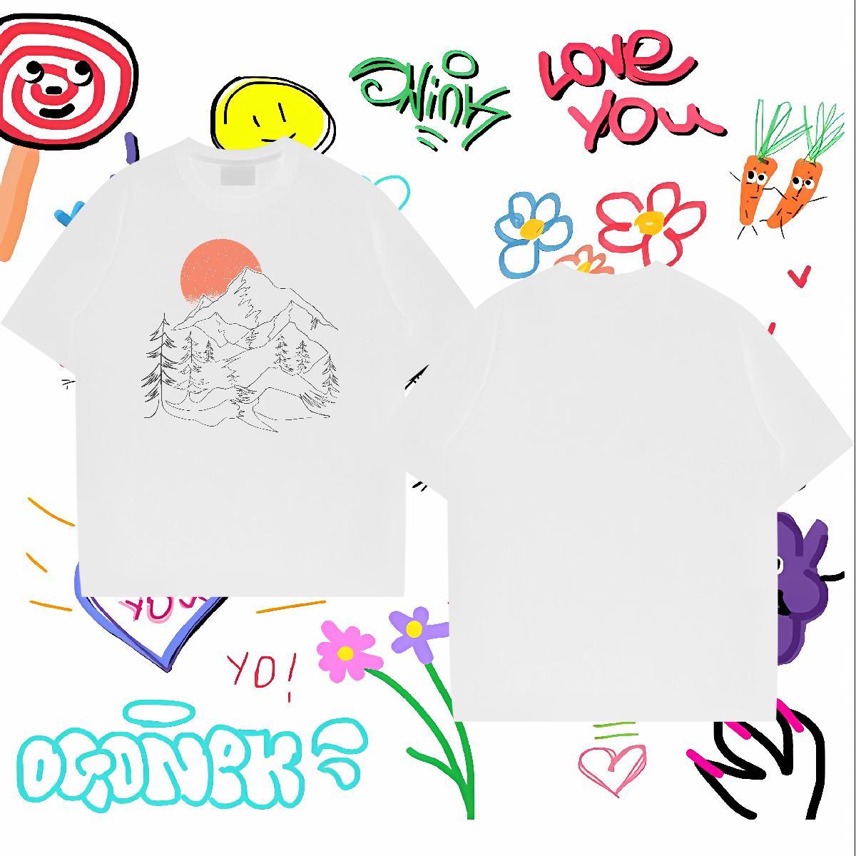 Classic Man T Shirts sun Tees Shirts 100% Cotton 230g Street Loose Fit Custom Print Oversized Short Sleeve O-Neck Men Tees