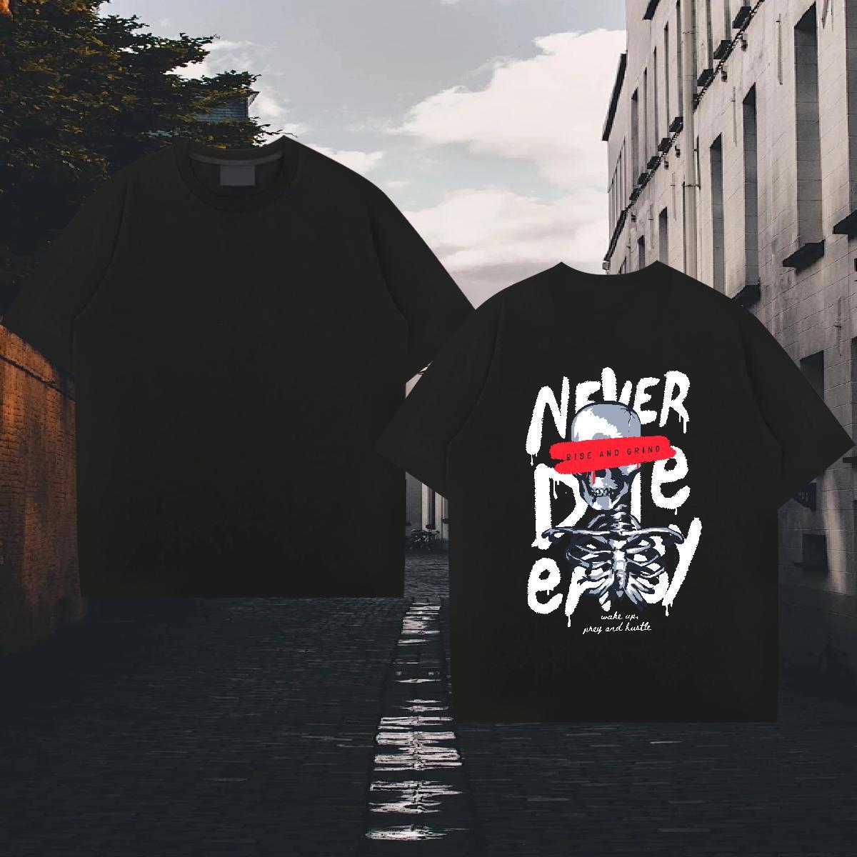 Stylist T-Shirts for Men skull Tops Shirt 230g 100% Cotton Sports Casual Comfortable Oversized Short Sleeve O-Neck Men Tshirts