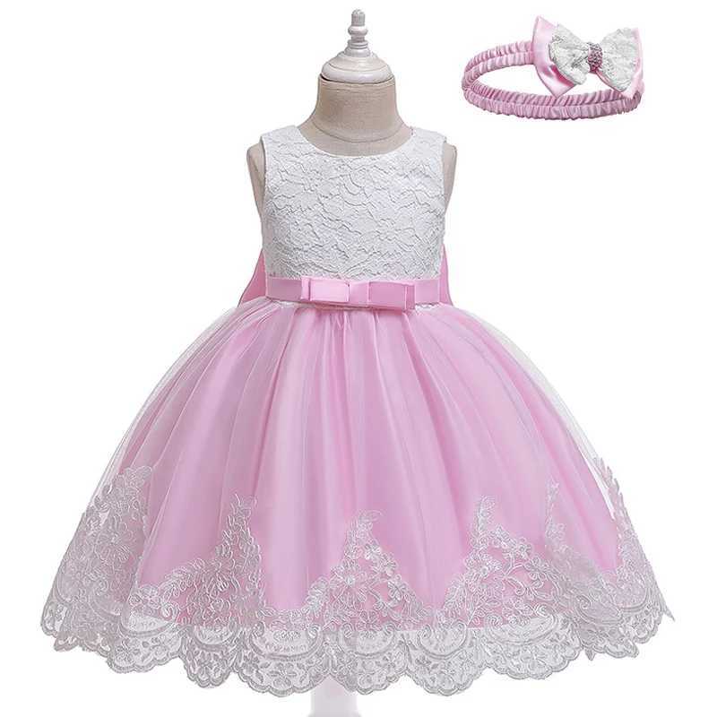 Baby dress bow Tutu dress 0-10 year old girl wedding birthday party princess dress children lace dress clothing vestW240720