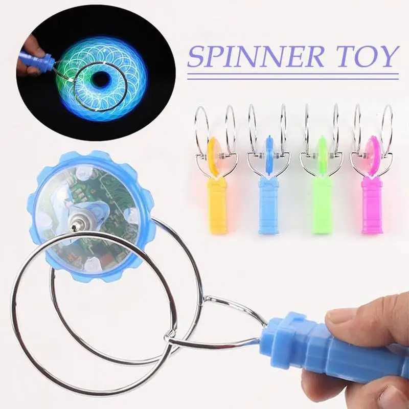 Magnetic Spinning Top Colorful Luminous Gyroscope LED Lights Show Fun Sports Toys Rotating Handle Childrens Classic Toy Gifts Y240803