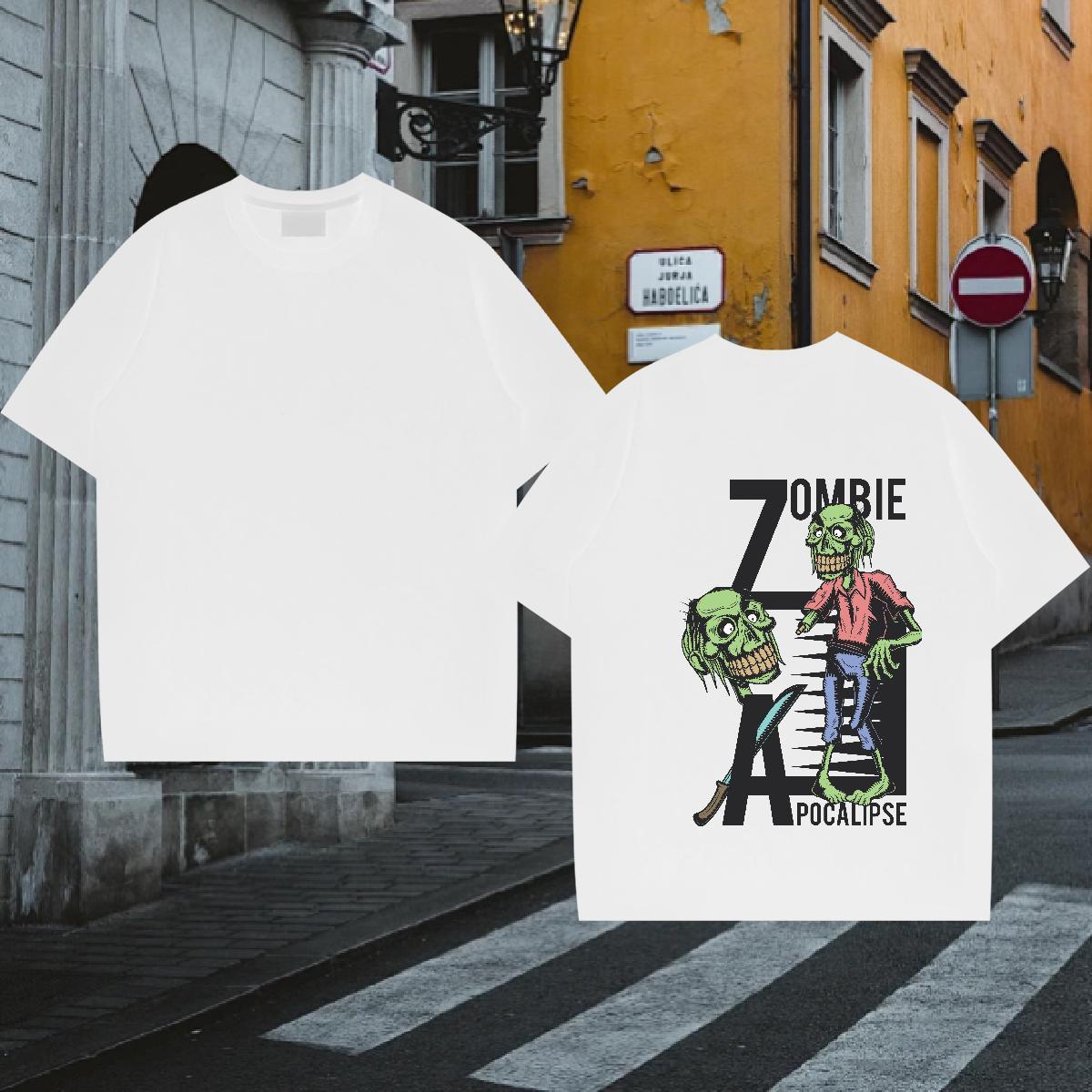 Fashion T Shirt For Man skull Top Tees 230g Cotton Daily Outfit High Quality Oversized 3XL 4XL Crew Neck Mens Tshirts
