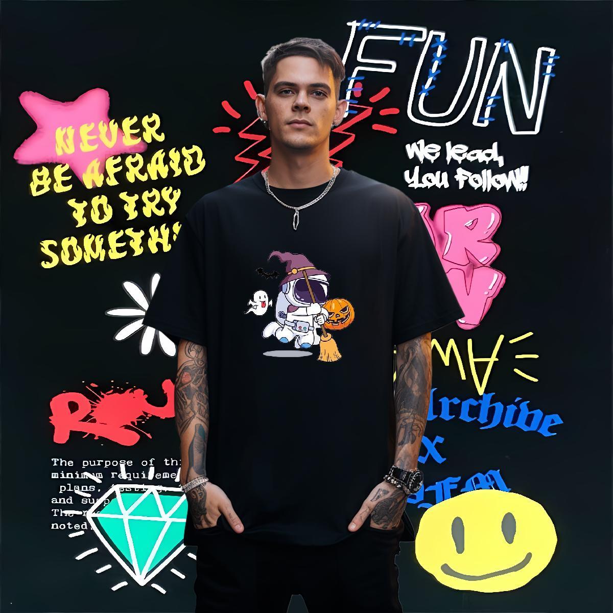 Brand T-Shirts for Men Wear 230g 100% Cotton Sports Casual Cool Design Plus Size Cartoon Short Sleeve O-Neck Men Tops Tees