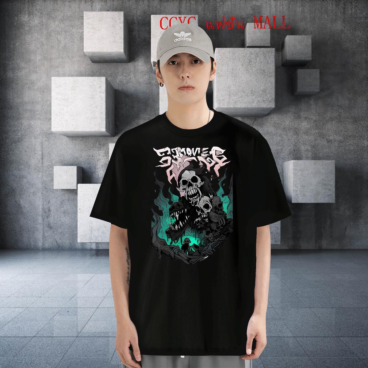 2024 T shirt skull Tops Shirt 100% Cotton 230g Outdoor Designer Custom Print Plus Size Breathable Tshirts