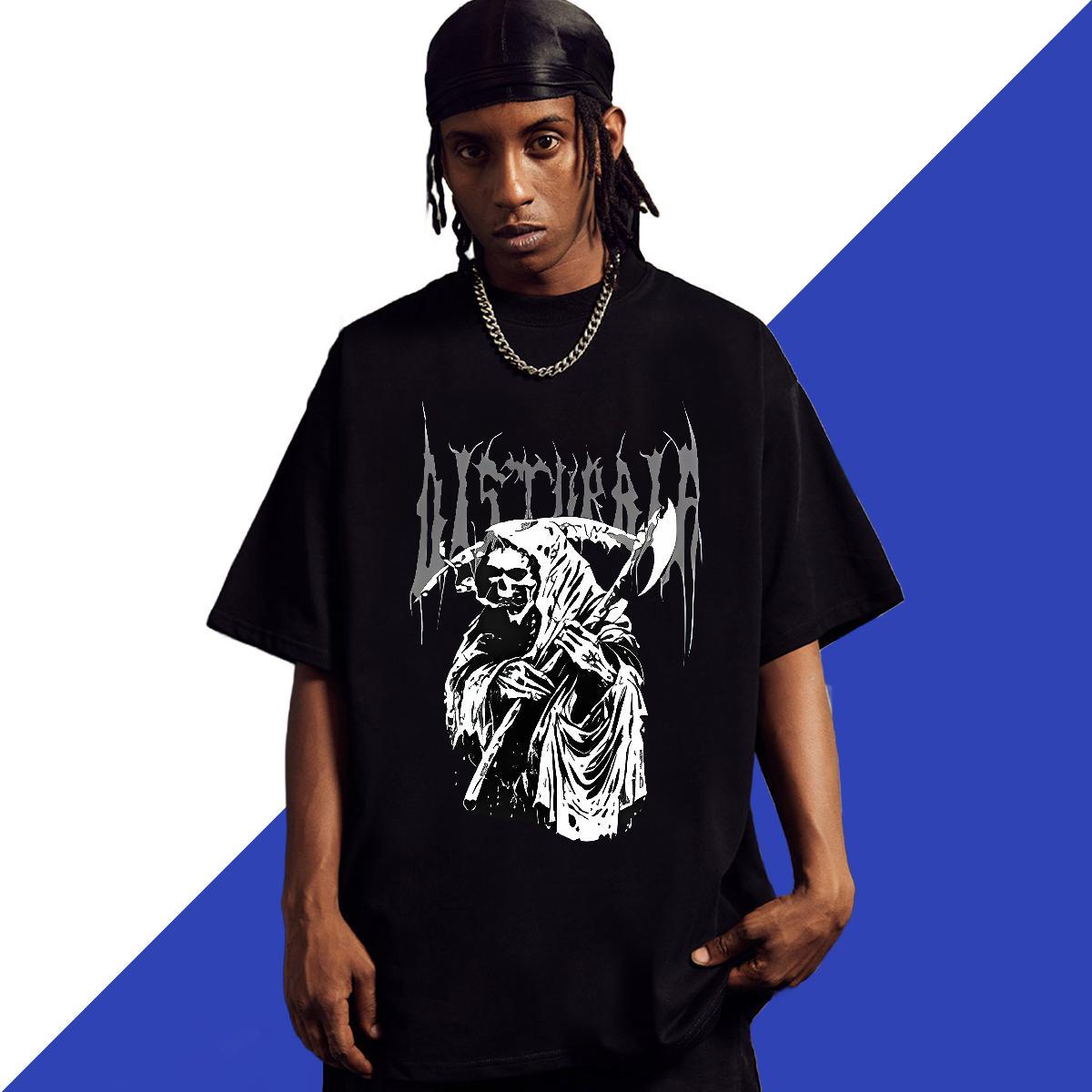 Fashion Design Man T Shirts skull Clothings 230g Cotton Hip Hop Cool DIY Anime Short Sleeve O-Neck Tshirt for Man Woman