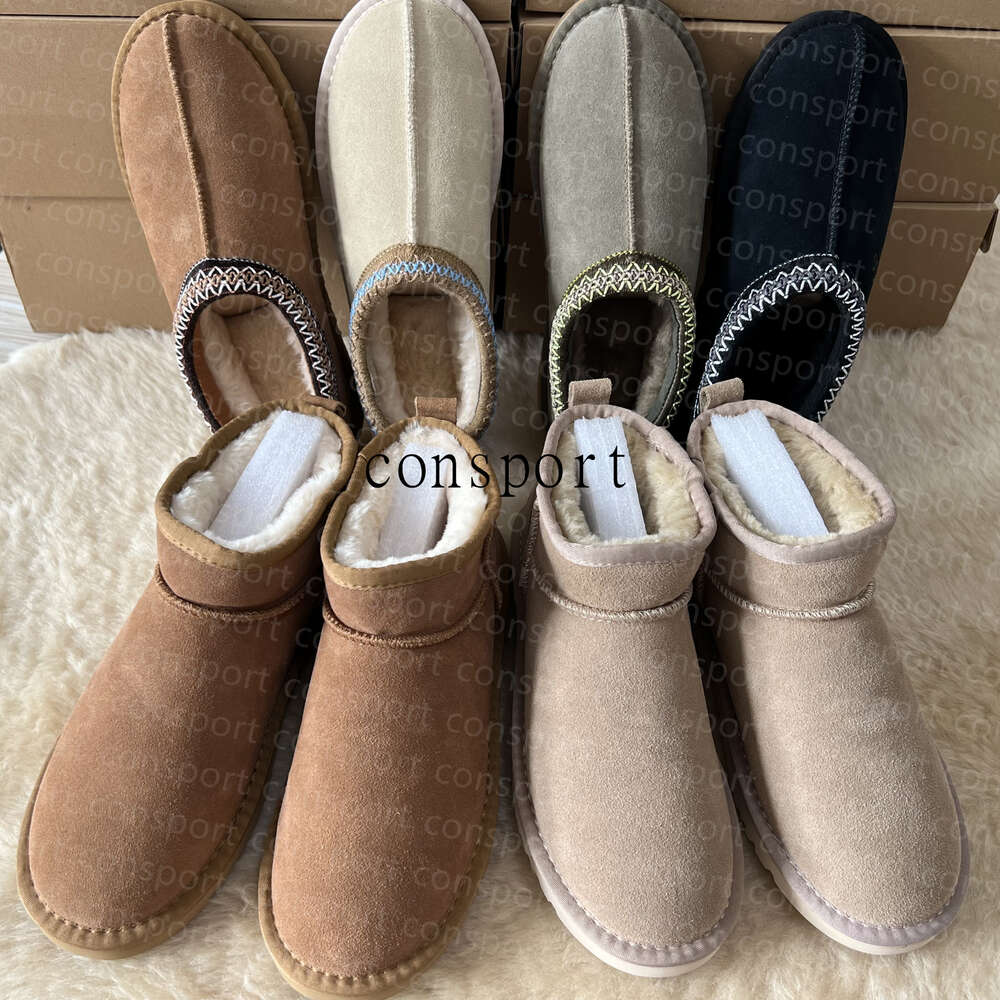 Designers Womens Tazz Slippers Tasman Fur Slides Classic Mustard Seed Sand Ultra Mini Platform Boot Slip-on Les Wool Seal Winter Petites Suede Size 35-43