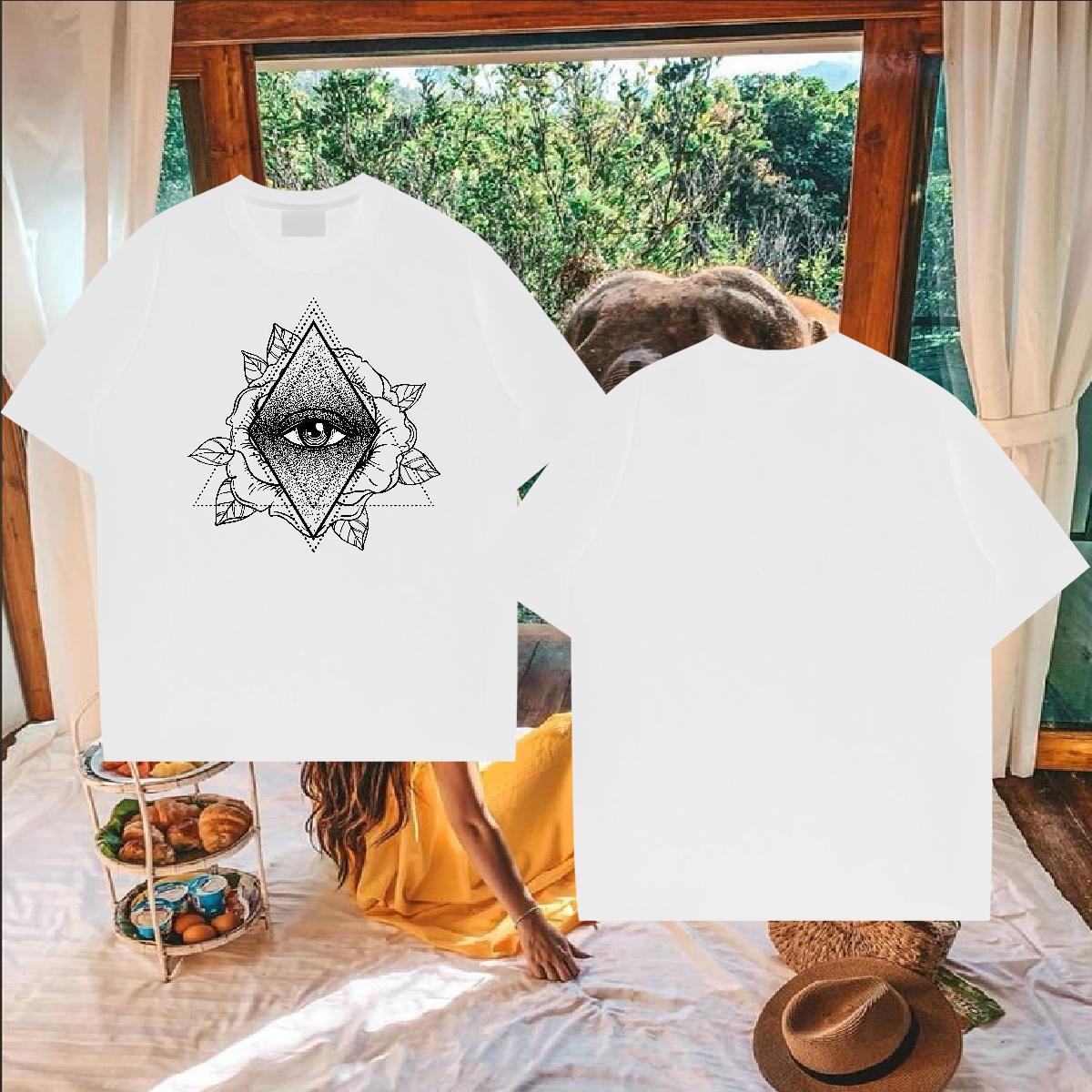 Wholesale T-Shirts for Men eye of the devil Tshirts 230g 100% Cotton Casual TOP Quality Anime Short Sleeve Soft Men Tops Tees