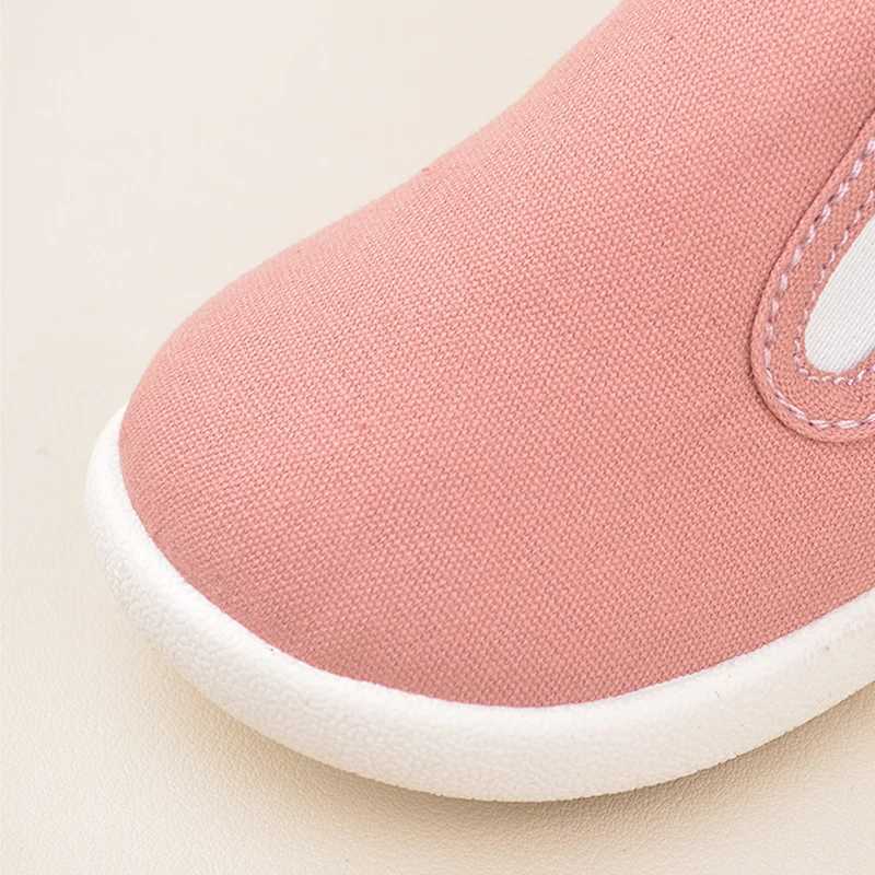Sneakers Spring Little Kids Lovely Slip-on Lightweight Soft Canvas Sneakers Toddlers Casual Daily First Walking Shoes EK9S111 H240805