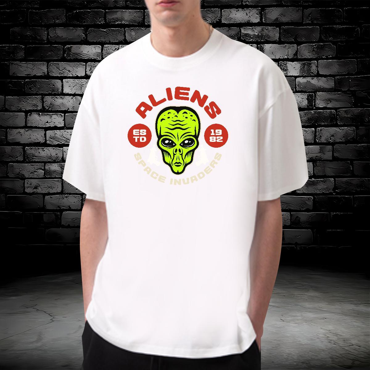 Classic T shirt ET Tops Shirt 100% Cotton 230g Outdoor Designer Graphic O-Neck Short Sleeve Couples T Shirts