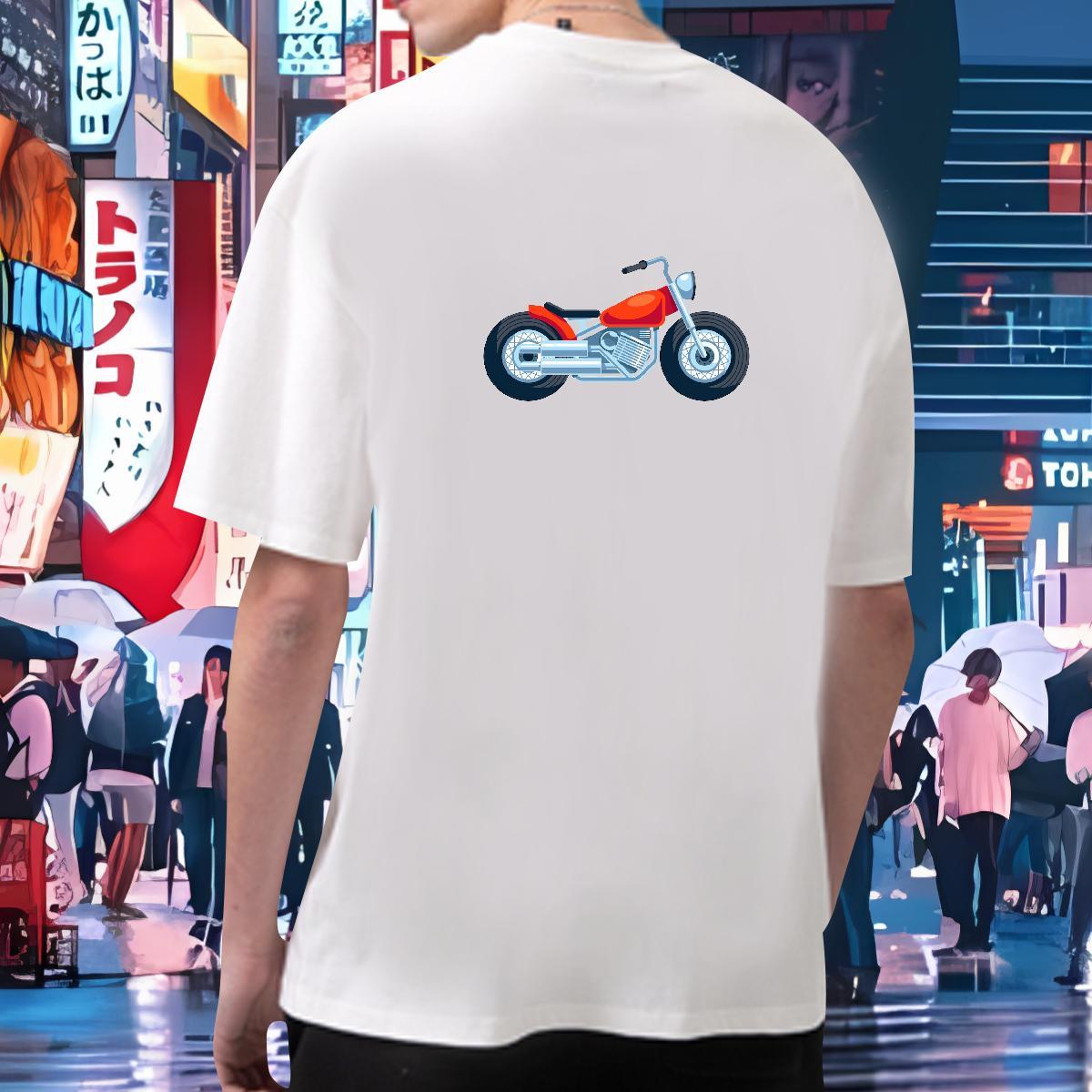 Casual New T shirt Motorcycle Wear 230g 100% Cotton Daily Outfit Cool DIY Printed Short Sleeve O-Neck Tshirts